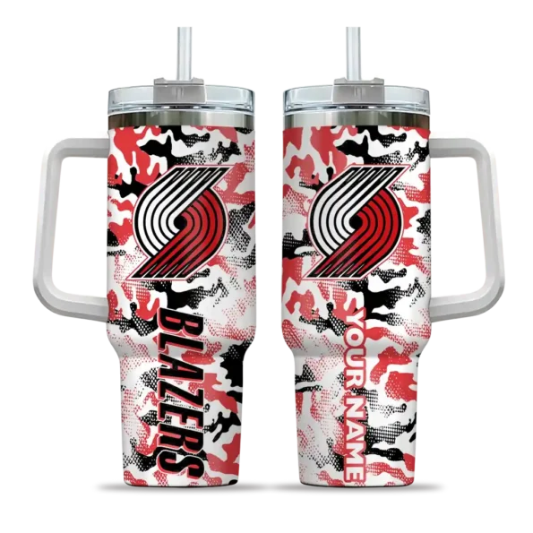 customized portland trail blazers camo mashup red white curved tumbler best selling 1.webp