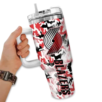 customized portland trail blazers camo mashup red white curved tumbler fashion forward 1.webp