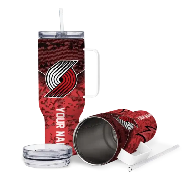 customized portland trail blazers chevron stripe red curved tumbler high quality 1.webp