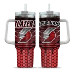 customized portland trail blazers hex texture red curved tumbler best selling 1.webp