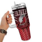 customized portland trail blazers hex texture red curved tumbler best selling 1.webp