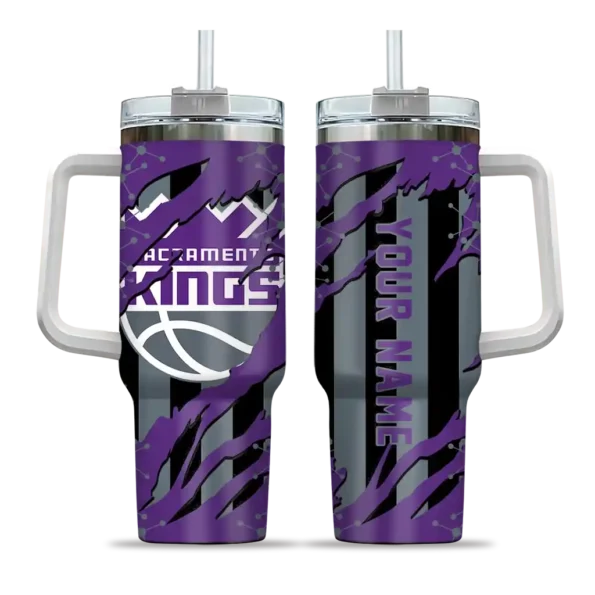 customized sacramento kings claw cut purple black curved tumbler best selling 1.webp