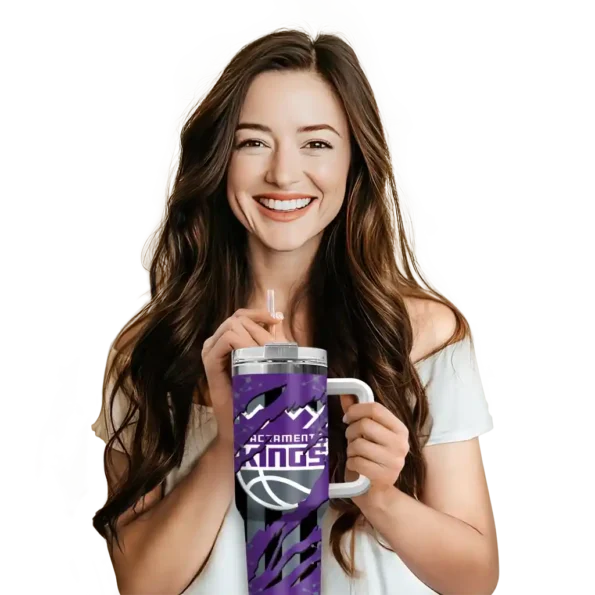 customized sacramento kings claw cut purple black curved tumbler premium grade 1.webp
