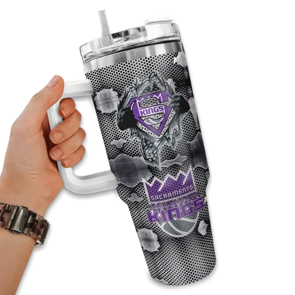 customized sacramento kings superman shield purple gray curved tumbler fashion forward 1.webp