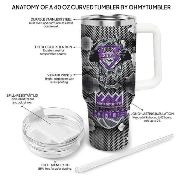 customized sacramento kings superman shield purple gray curved tumbler new arrival 1.webp