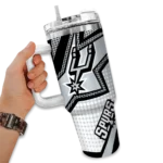 customized san antonio spurs arrow burst silver curved tumbler best selling 1.webp