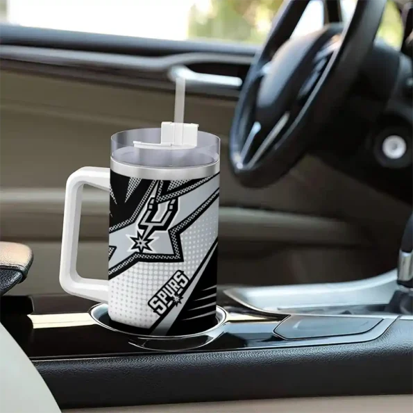 customized san antonio spurs arrow burst silver curved tumbler trendy 1.webp