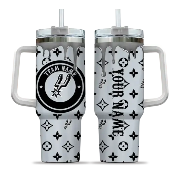 customized san antonio spurs bullseye drips silver curved tumbler best selling 1.webp