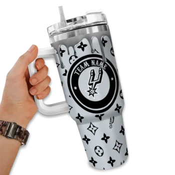 customized san antonio spurs bullseye drips silver curved tumbler fashion forward 1.webp
