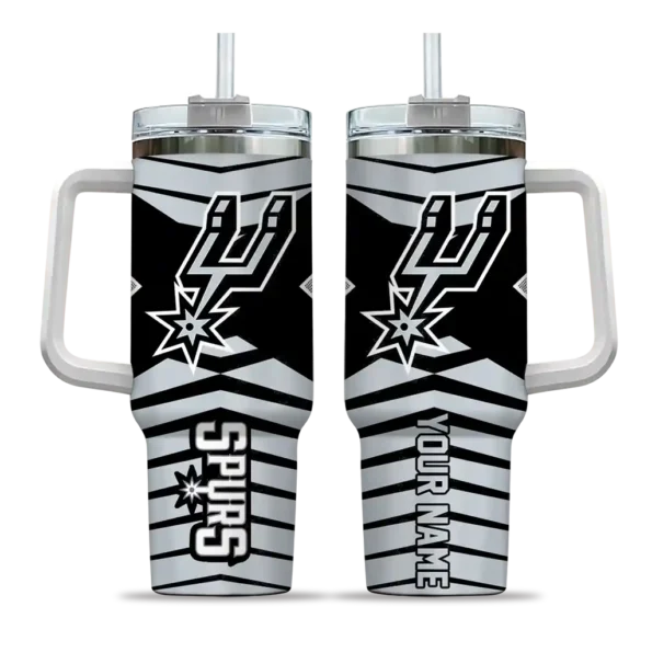 customized san antonio spurs chevron layers silver curved tumbler best selling 1.webp