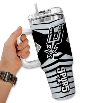 customized san antonio spurs chevron layers silver curved tumbler fashion forward 1.webp