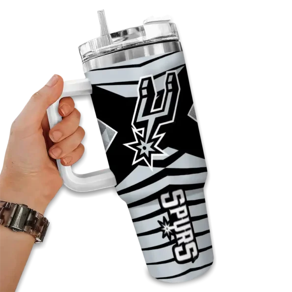 customized san antonio spurs chevron layers silver curved tumbler fashion forward 1.webp