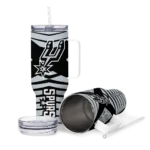 customized san antonio spurs chevron layers silver curved tumbler best selling 1.webp