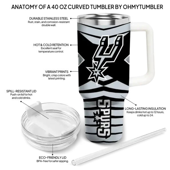 customized san antonio spurs chevron layers silver curved tumbler new arrival 1.webp