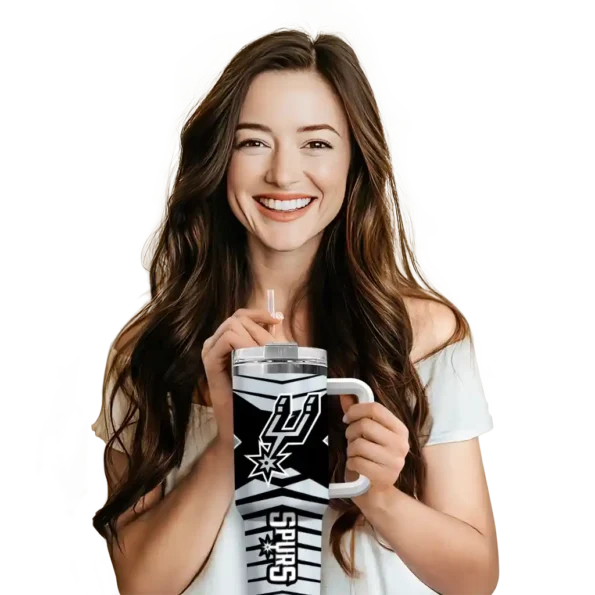 customized san antonio spurs chevron layers silver curved tumbler premium grade 1.webp