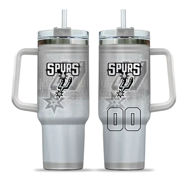 customized san antonio spurs gradient dots silver curved tumbler best selling 1.webp