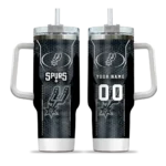 customized san antonio spurs hexagon armor silver curved tumbler best selling 1.webp