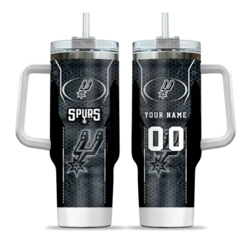 customized san antonio spurs hexagon armor silver curved tumbler best selling 1.webp