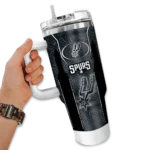 customized san antonio spurs hexagon armor silver curved tumbler best selling 1.webp