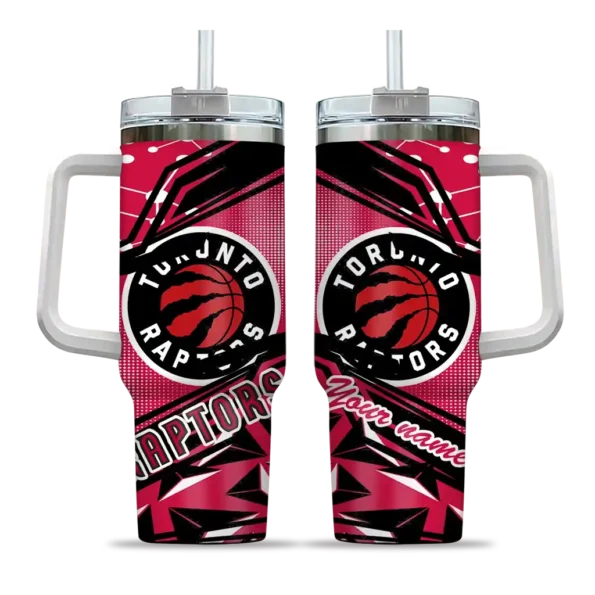 customized toronto raptors abstract paths red curved tumbler best selling 1.webp