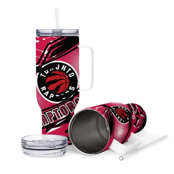 customized toronto raptors abstract paths red curved tumbler high quality 1.webp