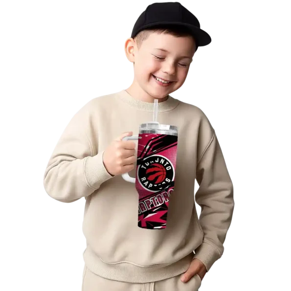 customized toronto raptors abstract paths red curved tumbler latest model 1.webp