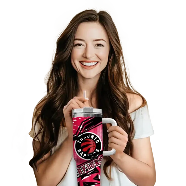 customized toronto raptors abstract paths red curved tumbler premium grade 1.webp