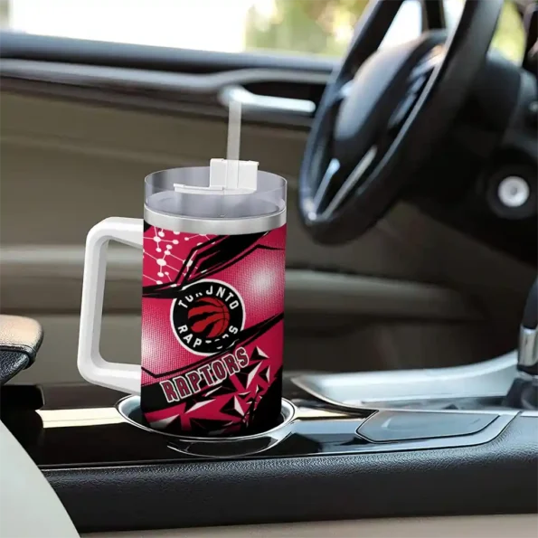 customized toronto raptors abstract paths red curved tumbler trendy 1.webp