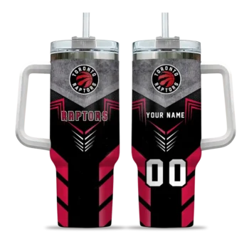 customized toronto raptors arrow armor red black curved tumbler best selling 1.webp