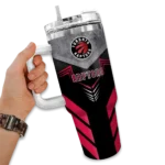 customized toronto raptors arrow armor red black curved tumbler best selling 1.webp