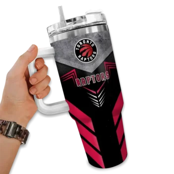 customized toronto raptors arrow armor red black curved tumbler fashion forward 1.webp