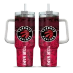 customized toronto raptors chevron stripe red curved tumbler best selling 1.webp