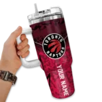customized toronto raptors chevron stripe red curved tumbler best selling 1.webp