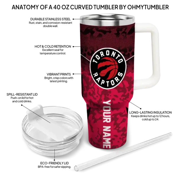 customized toronto raptors chevron stripe red curved tumbler new arrival 1.webp
