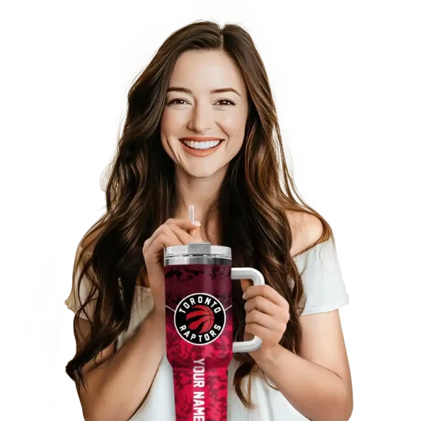 customized toronto raptors chevron stripe red curved tumbler premium grade 1.webp