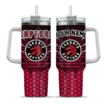customized toronto raptors hex texture red curved tumbler best selling 1.webp