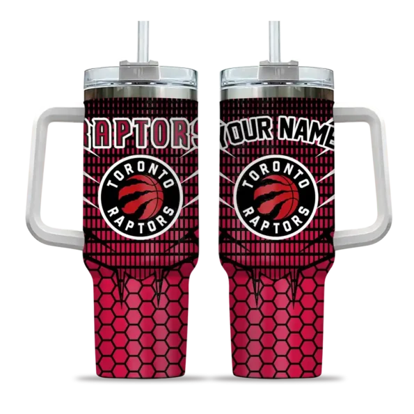 customized toronto raptors hex texture red curved tumbler best selling 1.webp