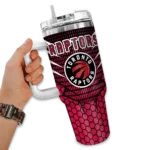 customized toronto raptors hex texture red curved tumbler best selling 1.webp