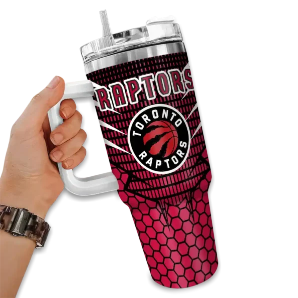 customized toronto raptors hex texture red curved tumbler fashion forward 1.webp