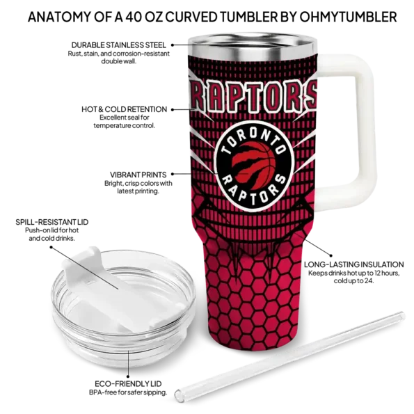 customized toronto raptors hex texture red curved tumbler new arrival 1.webp