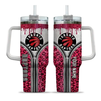 customized toronto raptors leopard zipper red curved tumbler best selling 1.webp