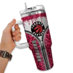 customized toronto raptors leopard zipper red curved tumbler best selling 1.webp