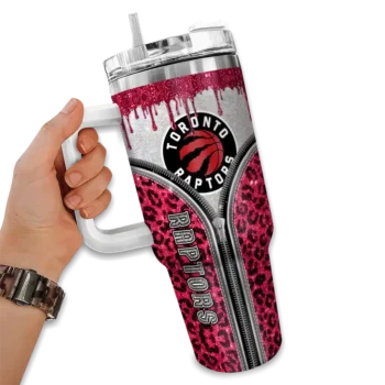 customized toronto raptors leopard zipper red curved tumbler fashion forward 1.webp