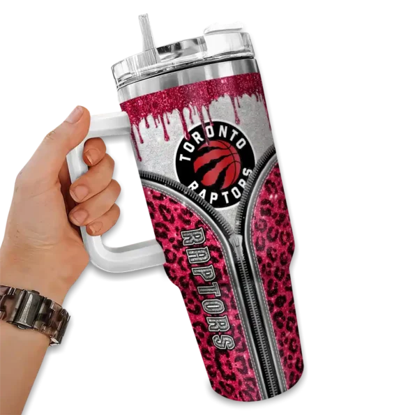 customized toronto raptors leopard zipper red curved tumbler fashion forward 1.webp