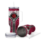 customized toronto raptors leopard zipper red curved tumbler best selling 1.webp