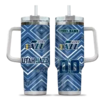 customized utah jazz bold diamonds navy curved tumbler best selling 1.webp
