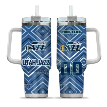 customized utah jazz bold diamonds navy curved tumbler best selling 1.webp