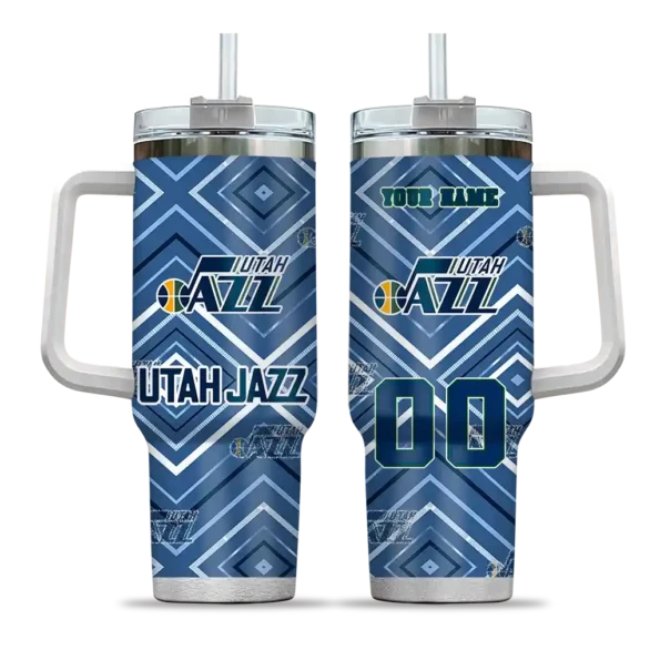 customized utah jazz bold diamonds navy curved tumbler best selling 1.webp