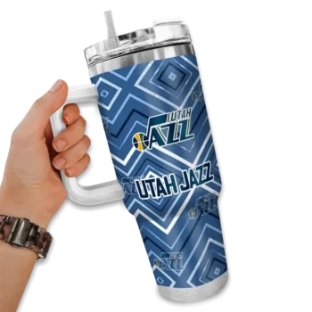 customized utah jazz bold diamonds navy curved tumbler fashion forward 1.webp