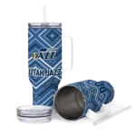 customized utah jazz bold diamonds navy curved tumbler best selling 1.webp